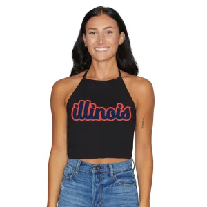 Illinois Fighting Illini Black Halter Top