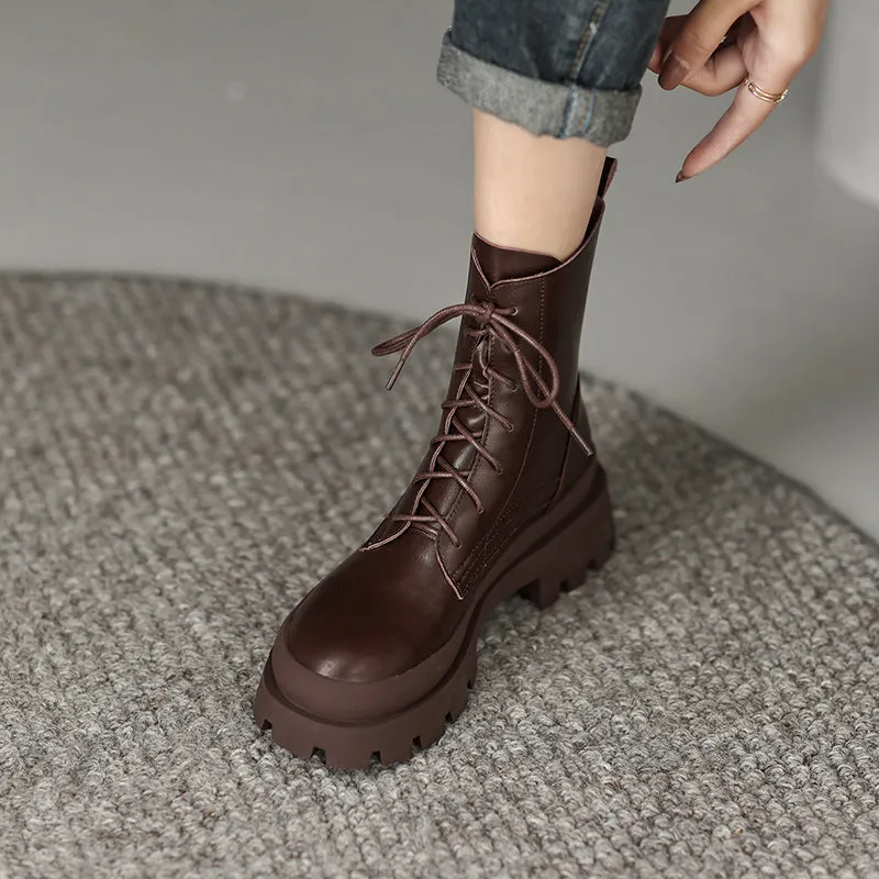 Imani Womens Brown Platform Boots