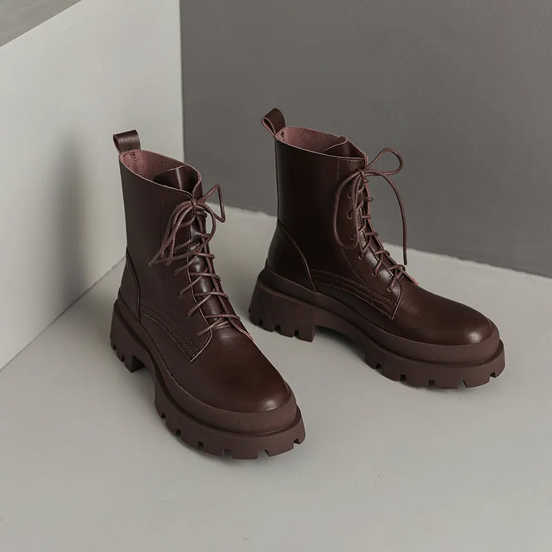 Imani Womens Brown Platform Boots
