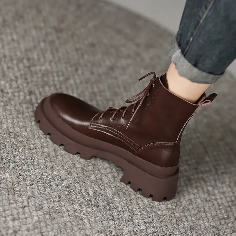 Imani Womens Brown Platform Boots