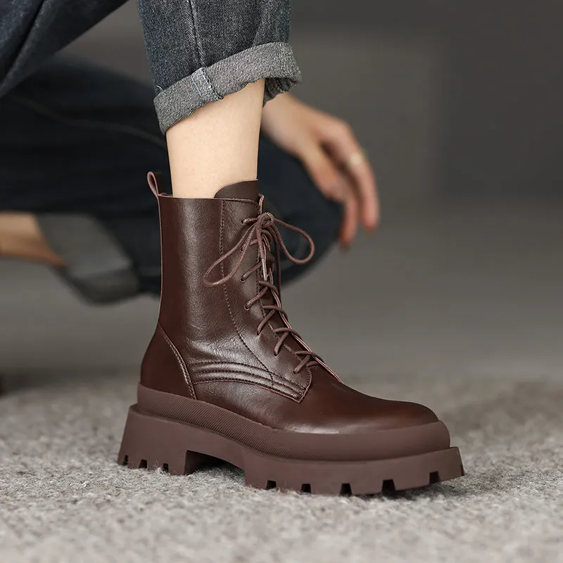 Imani Womens Brown Platform Boots