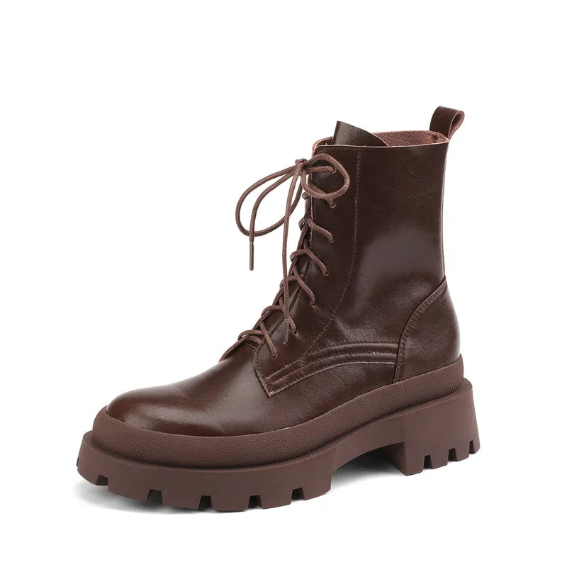 Imani Womens Brown Platform Boots
