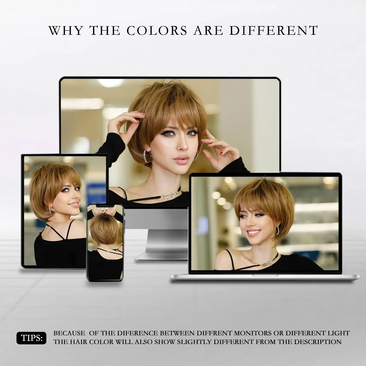 Ins Hot Women's Short Curly Blonde Brown Hair For Everyday Use