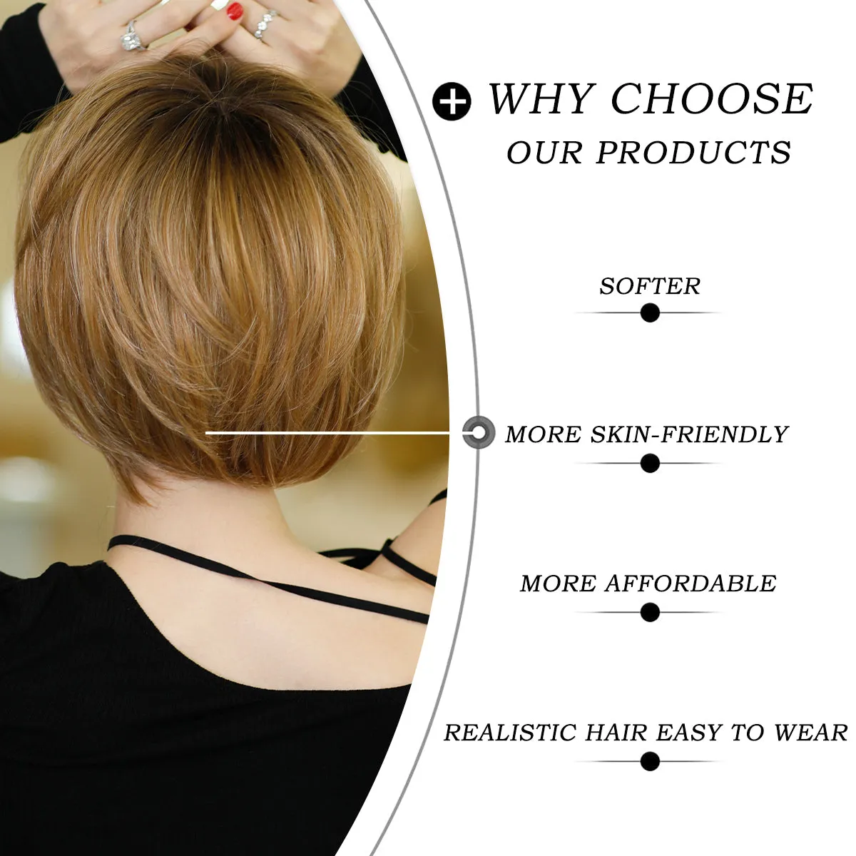 Ins Hot Women's Short Curly Blonde Brown Hair For Everyday Use