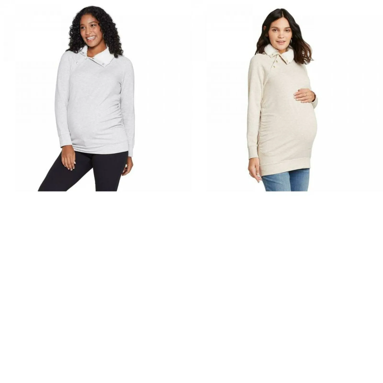 Isabel Maternity by Ingrid & Isabel Women's Sherpa Trim Sweatshirt