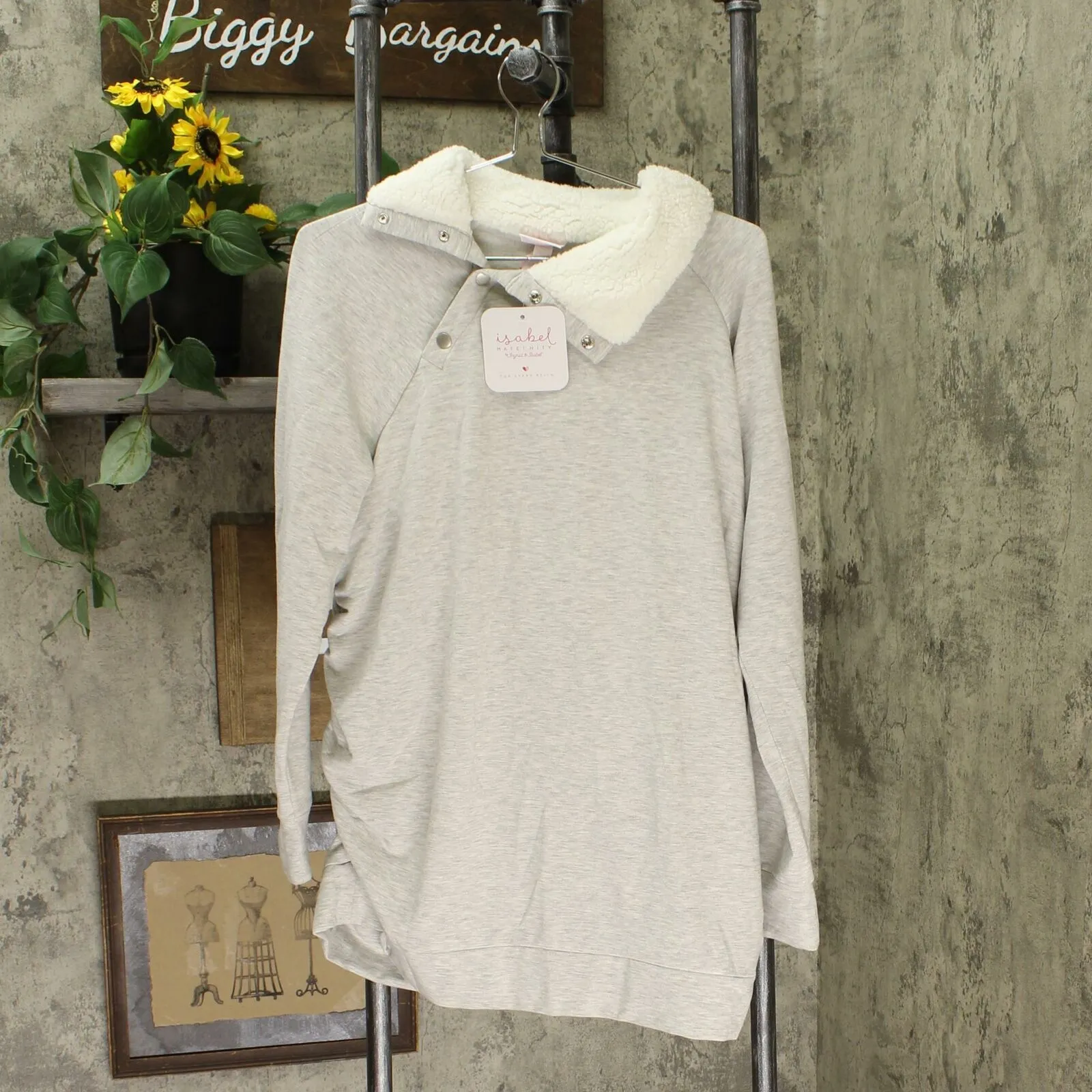 Isabel Maternity by Ingrid & Isabel Women's Sherpa Trim Sweatshirt