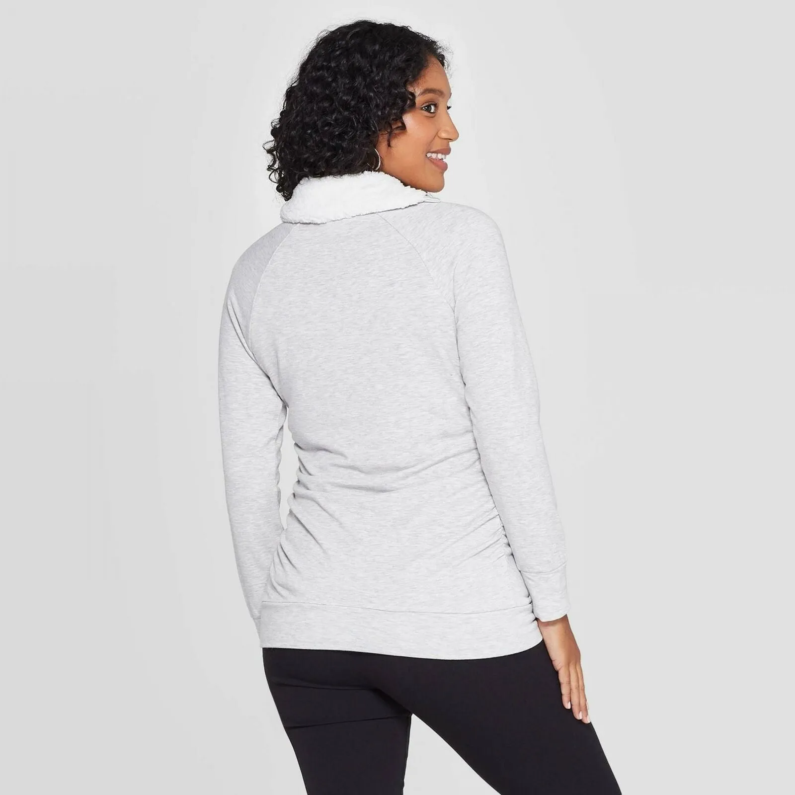 Isabel Maternity by Ingrid & Isabel Women's Sherpa Trim Sweatshirt