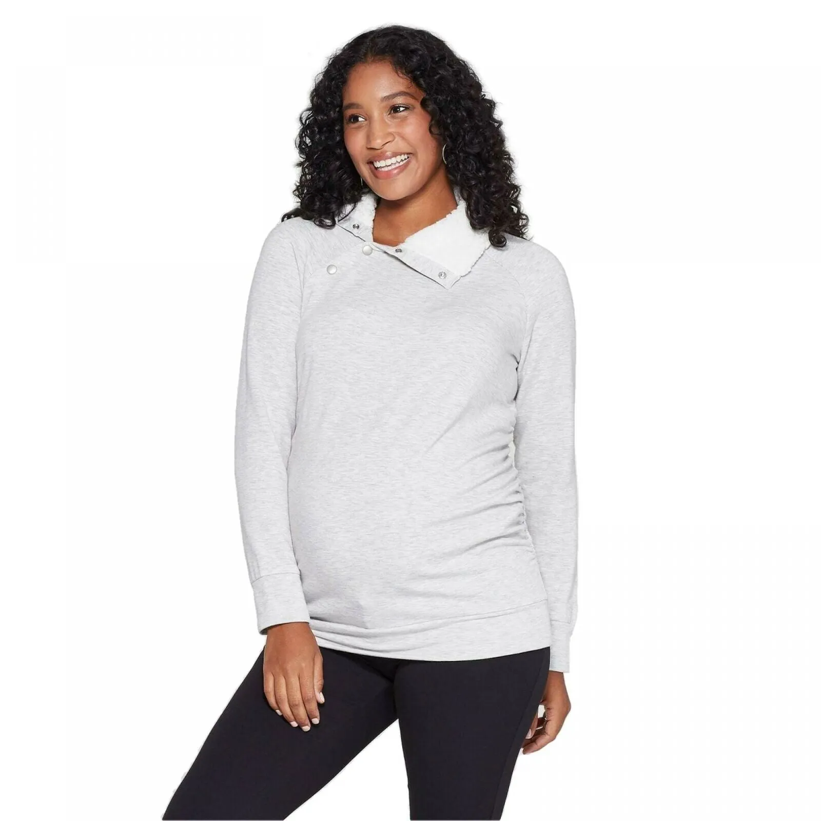 Isabel Maternity by Ingrid & Isabel Women's Sherpa Trim Sweatshirt