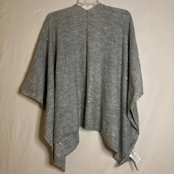 J. Crew Factory Shimmer Knit Women's Silver Metallic Wrap One Size NWT Holidays