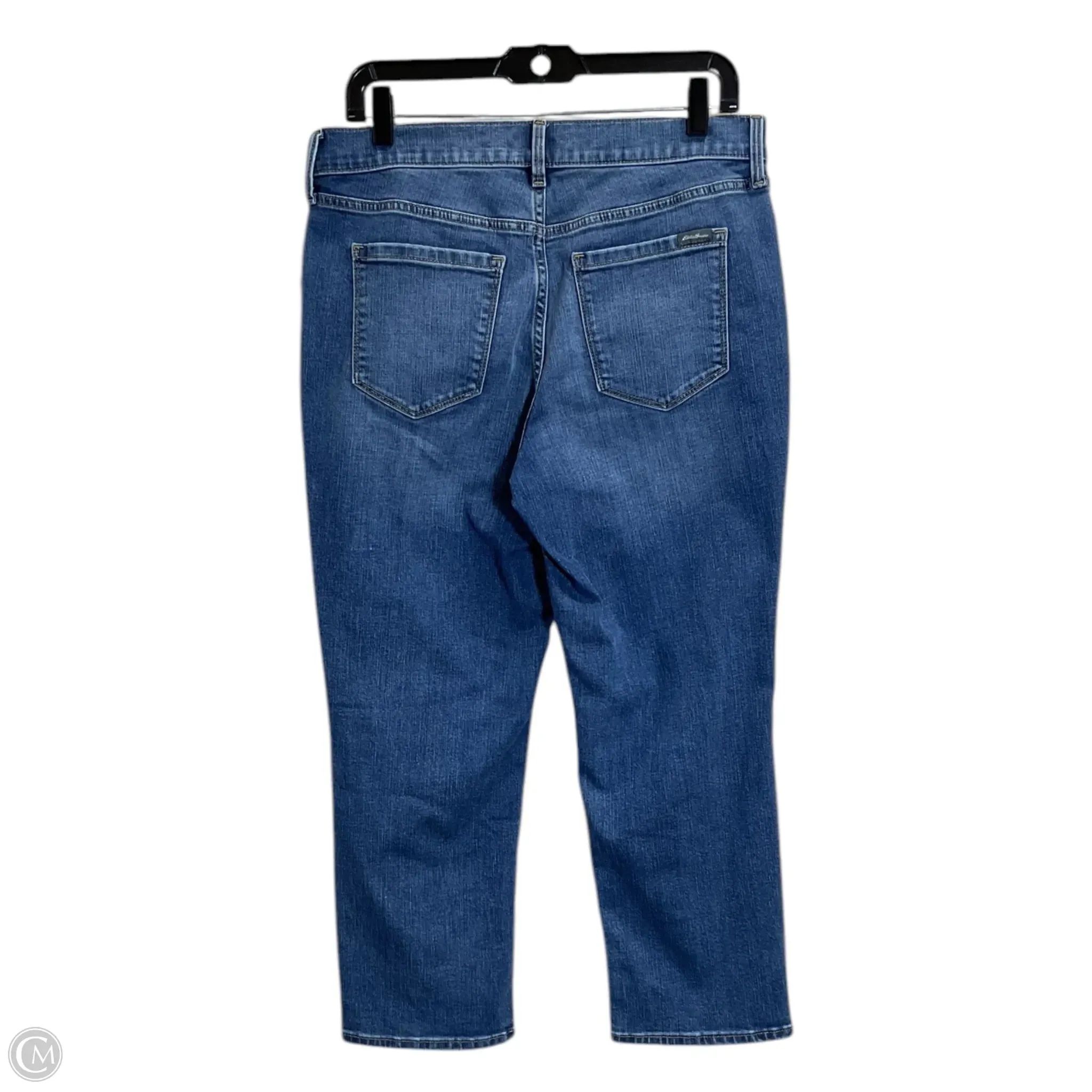 Jeans Cropped By Eddie Bauer In Blue Denim, Size: 10