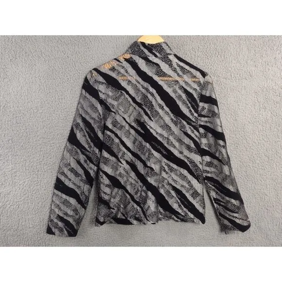 Joseph Ribkoff Jacket Top Set Shimmer Sparkly Cocktail Party Black Silver Small