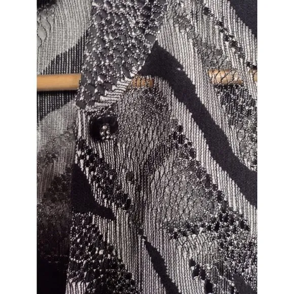 Joseph Ribkoff Jacket Top Set Shimmer Sparkly Cocktail Party Black Silver Small