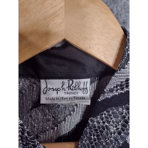 Joseph Ribkoff Jacket Top Set Shimmer Sparkly Cocktail Party Black Silver Small