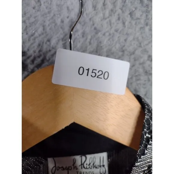 Joseph Ribkoff Jacket Top Set Shimmer Sparkly Cocktail Party Black Silver Small