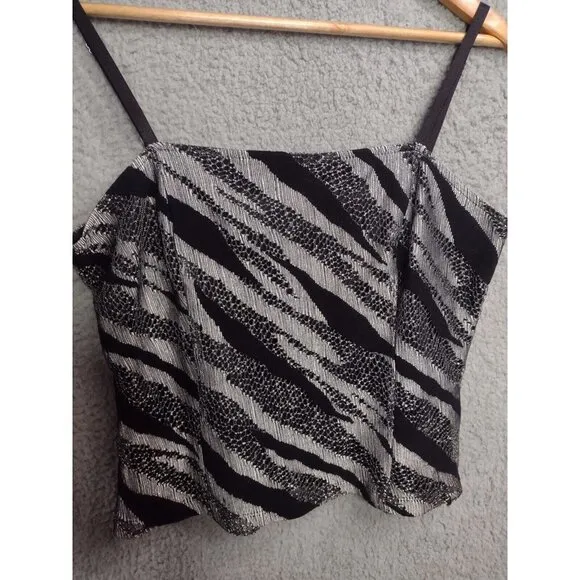 Joseph Ribkoff Jacket Top Set Shimmer Sparkly Cocktail Party Black Silver Small