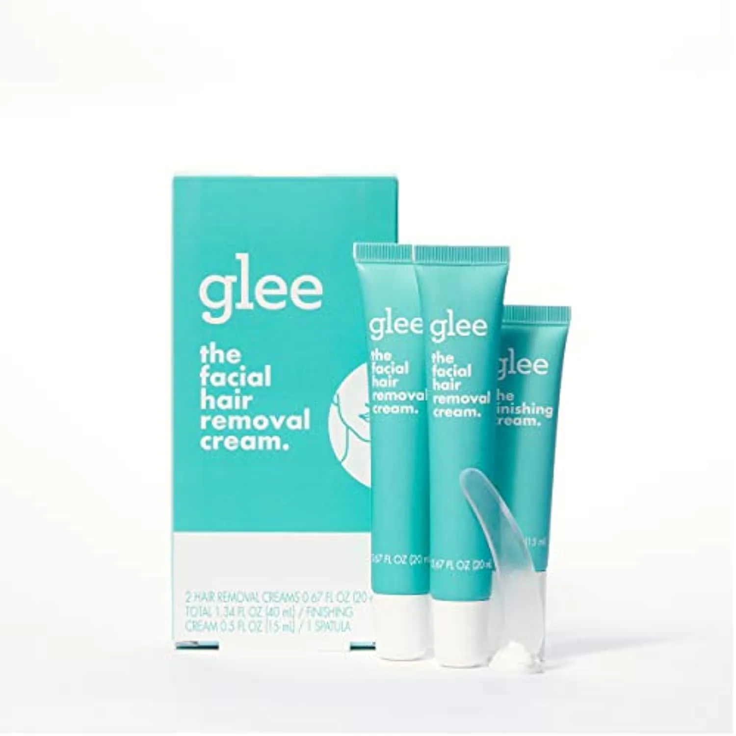 JOY Glee Women's Facial Hair Removal Cream Kit -2 Facial Hair Removal Creams   Finishing Cream   Face Mask Applicator, Pink, 1 Count