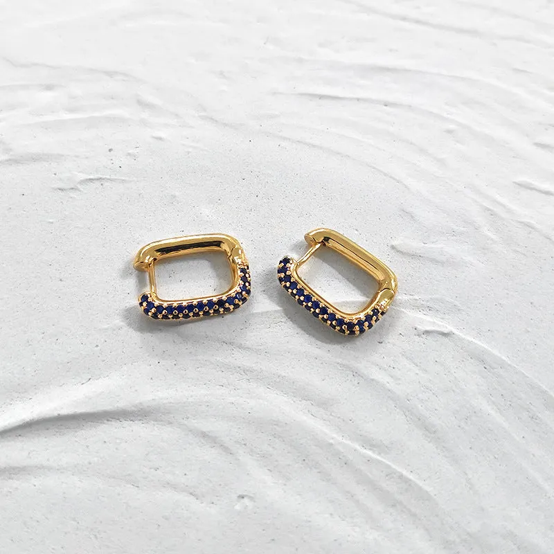 Just Lil Things Blue Hoop Earrings jlt11557