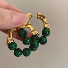 Just Lil Things  Green Hoop Earrings jlt11528