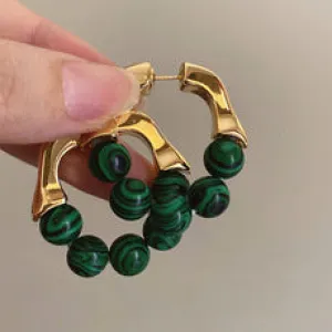 Just Lil Things  Green Hoop Earrings jlt11528
