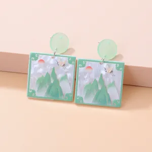 Just lil things Green Pin  Earrings  jlt11441
