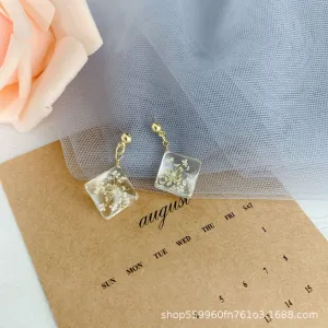 Just Lil Things White Pin Earrings jlt11583