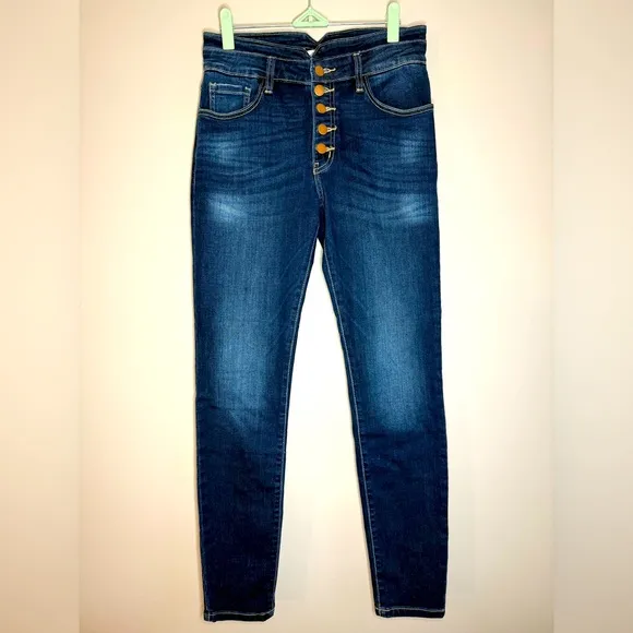 Kan Can Women's High Rise Distressed Super Skinny Jeans New W/O Tags SZ/28