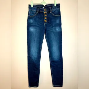 Kan Can Women's High Rise Distressed Super Skinny Jeans New W/O Tags SZ/28
