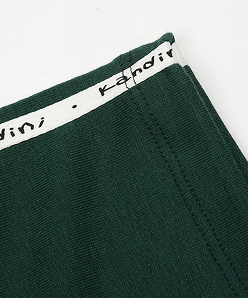 KANDINI Side Ruched Slim Tee - Green