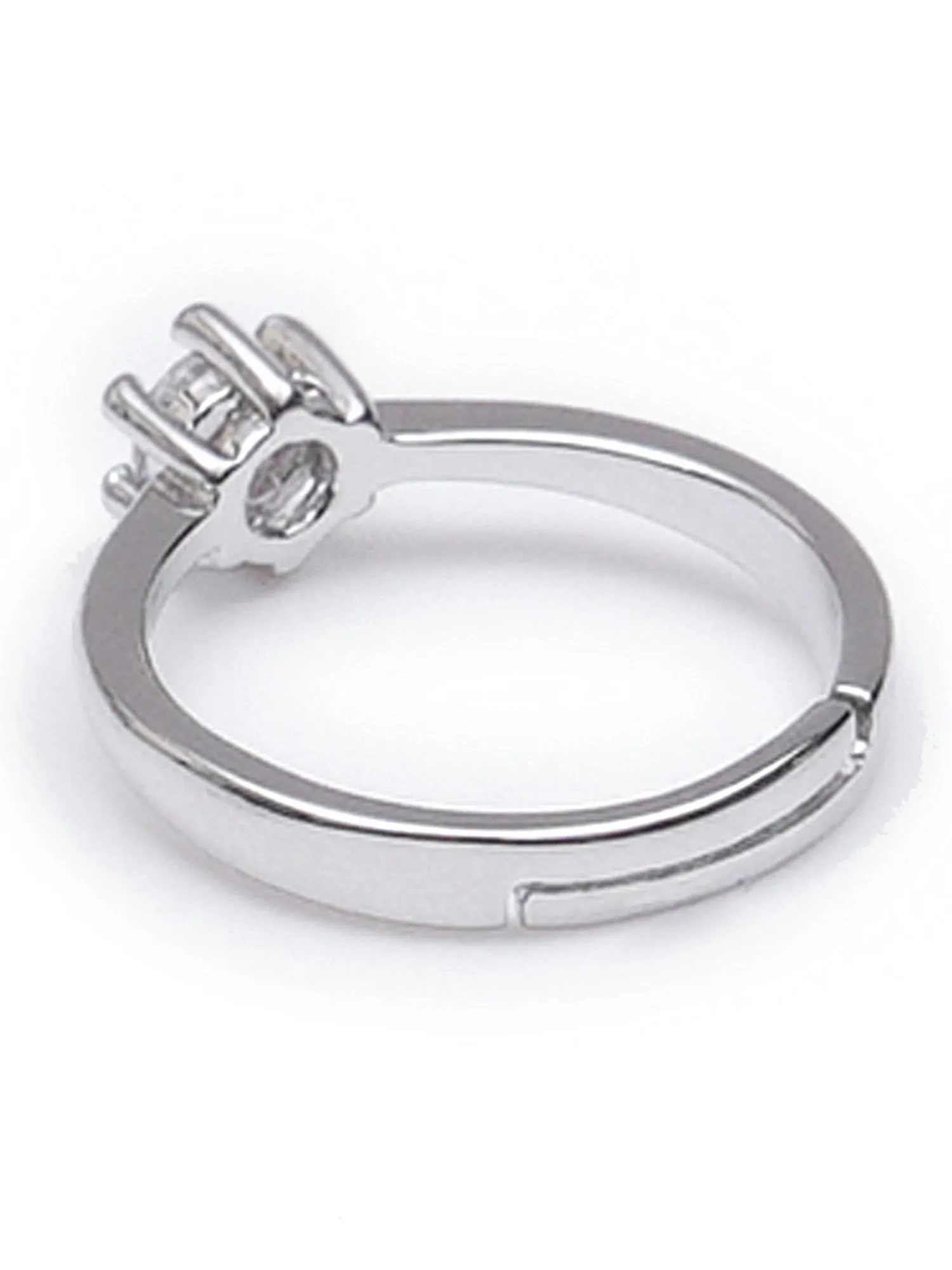 Karatcart Platinum Plated Trendy Elegant Austrian Crystal Adjustable Ring