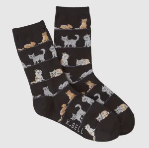 K.Bell Women's Cats Crew Socks