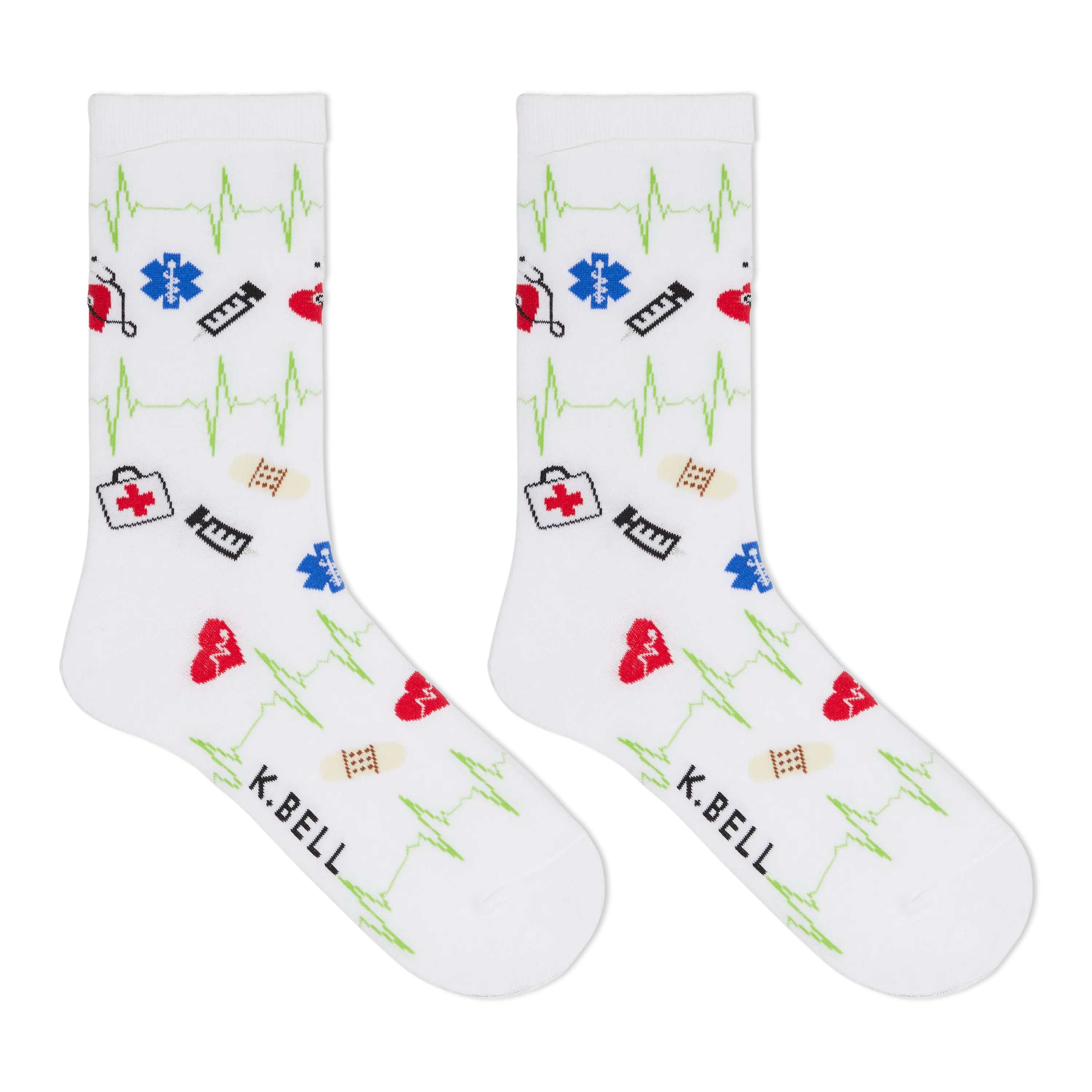 K.Bell Women's Medical Supplies Crew Socks