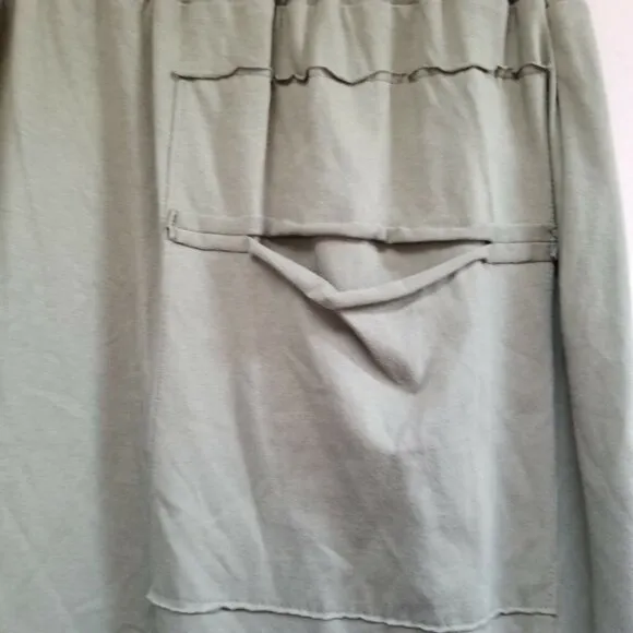 Kedziorek Army Green Long Wrap Skirt Size 40 Elastic Waist Pull-On Cotton New