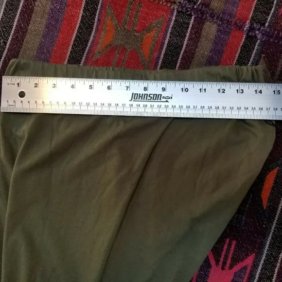 Kedziorek Army Green Long Wrap Skirt Size 40 Elastic Waist Pull-On Cotton New