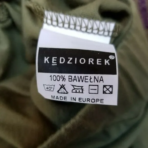 Kedziorek Army Green Long Wrap Skirt Size 40 Elastic Waist Pull-On Cotton New