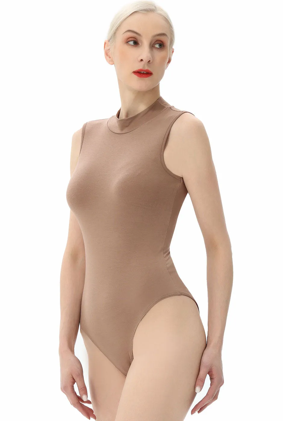 Kimi   Kai Women's Turtleneck Sleeveless Bodysuit