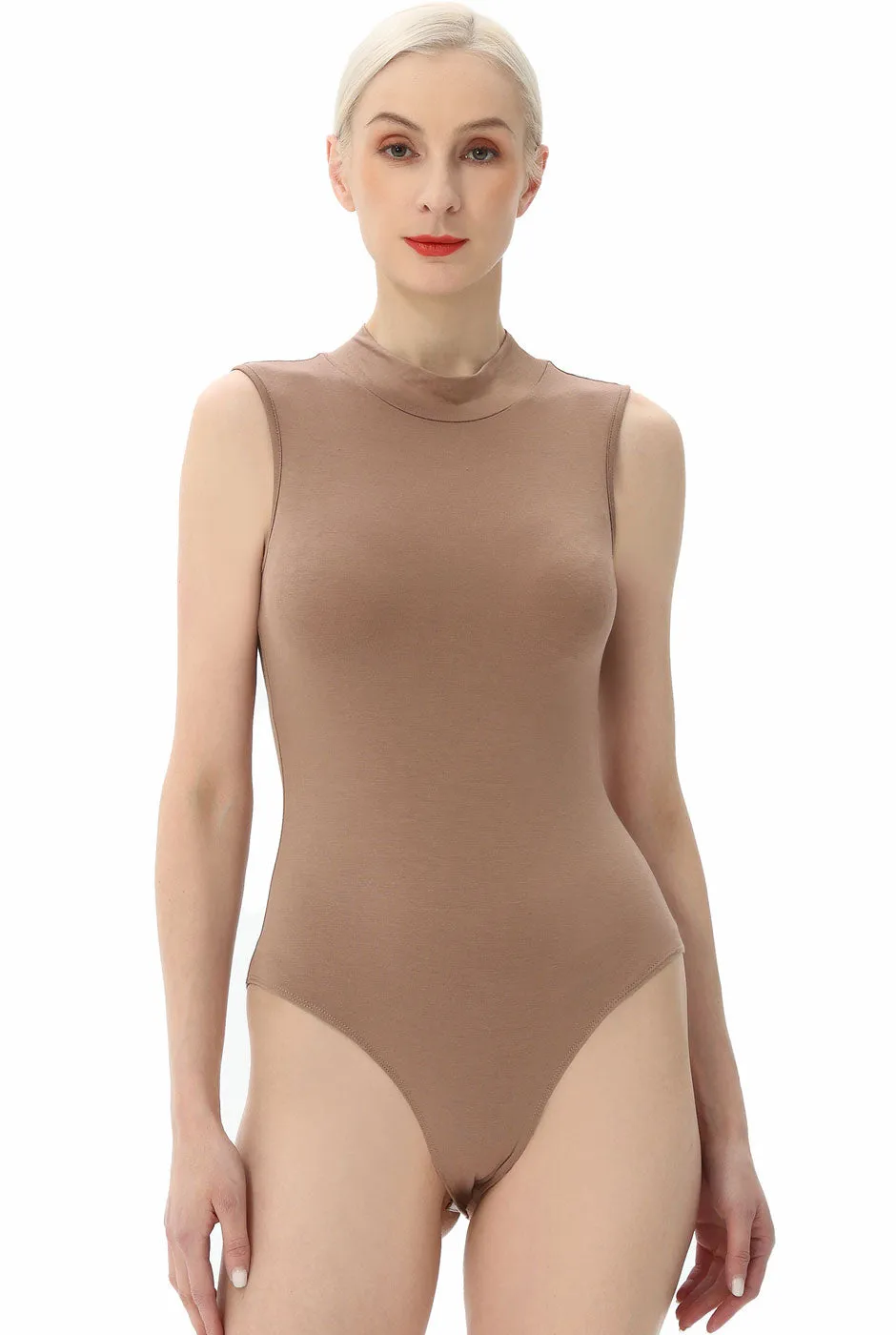 Kimi   Kai Women's Turtleneck Sleeveless Bodysuit