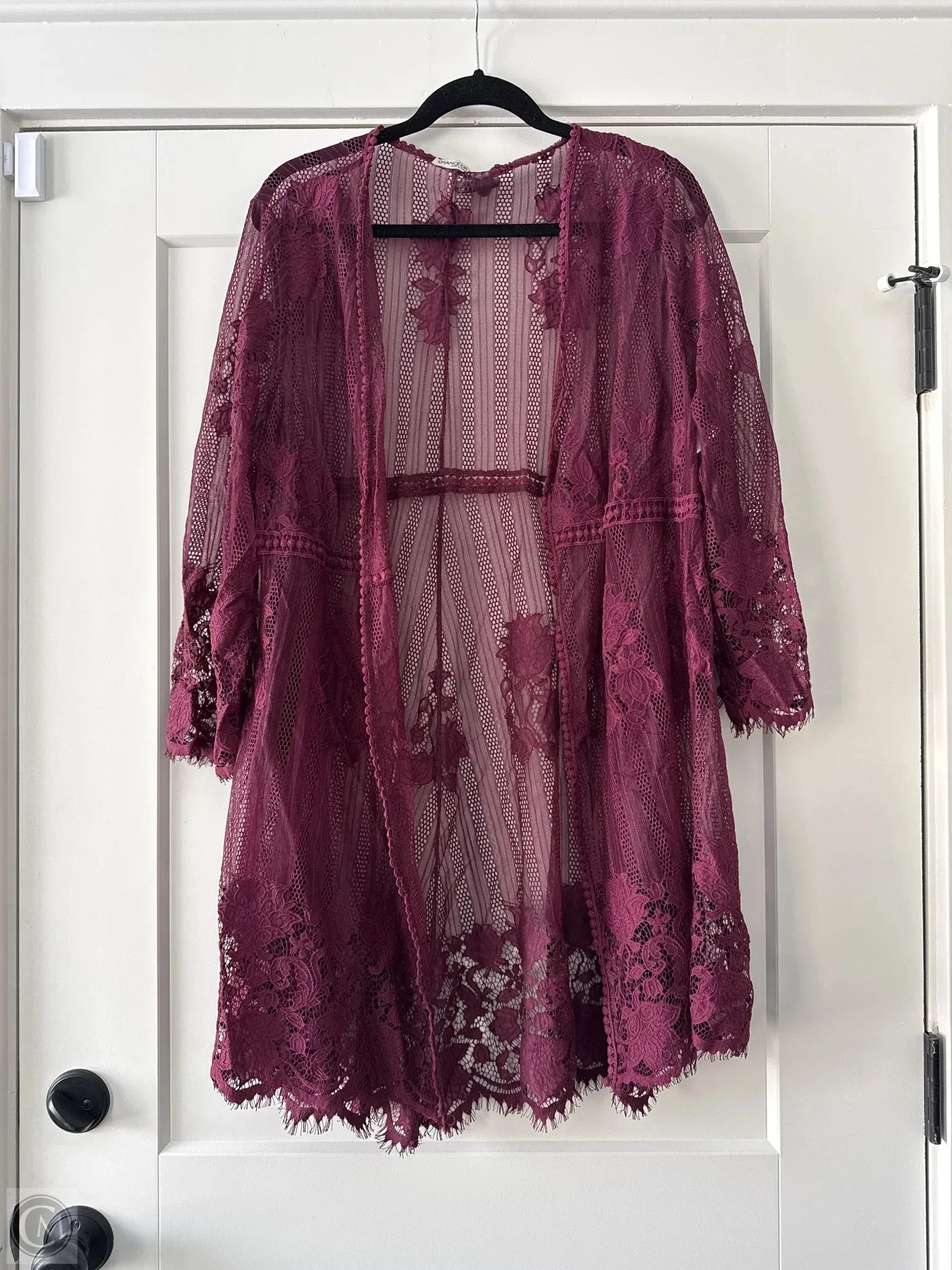 Kimono By Clothes Mentor In Maroon, Size: Xl