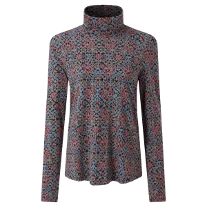 Kira Ls Turtleneck - Black Print