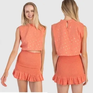 Koch NICOLE SKIRT CORAL FLEUR Women's Large Coral Skirt