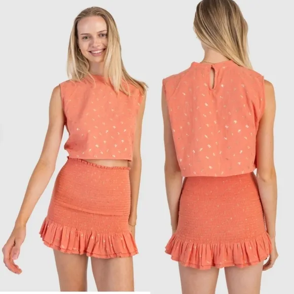 Koch NICOLE SKIRT CORAL FLEUR Women's Large Coral Skirt