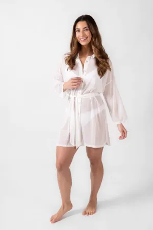 KOY- WOMEN'S ESCAPE MESH SHIRT DRESS COVER UP