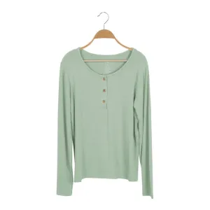 Kyte Baby Women's Ribbed Henley Top (Thyme)