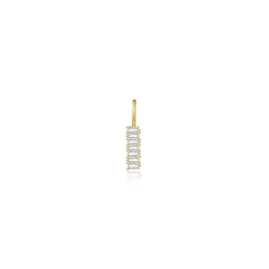 Lafonn Simulated Diamond Baguette Bar Charm Pendant P2026CLG