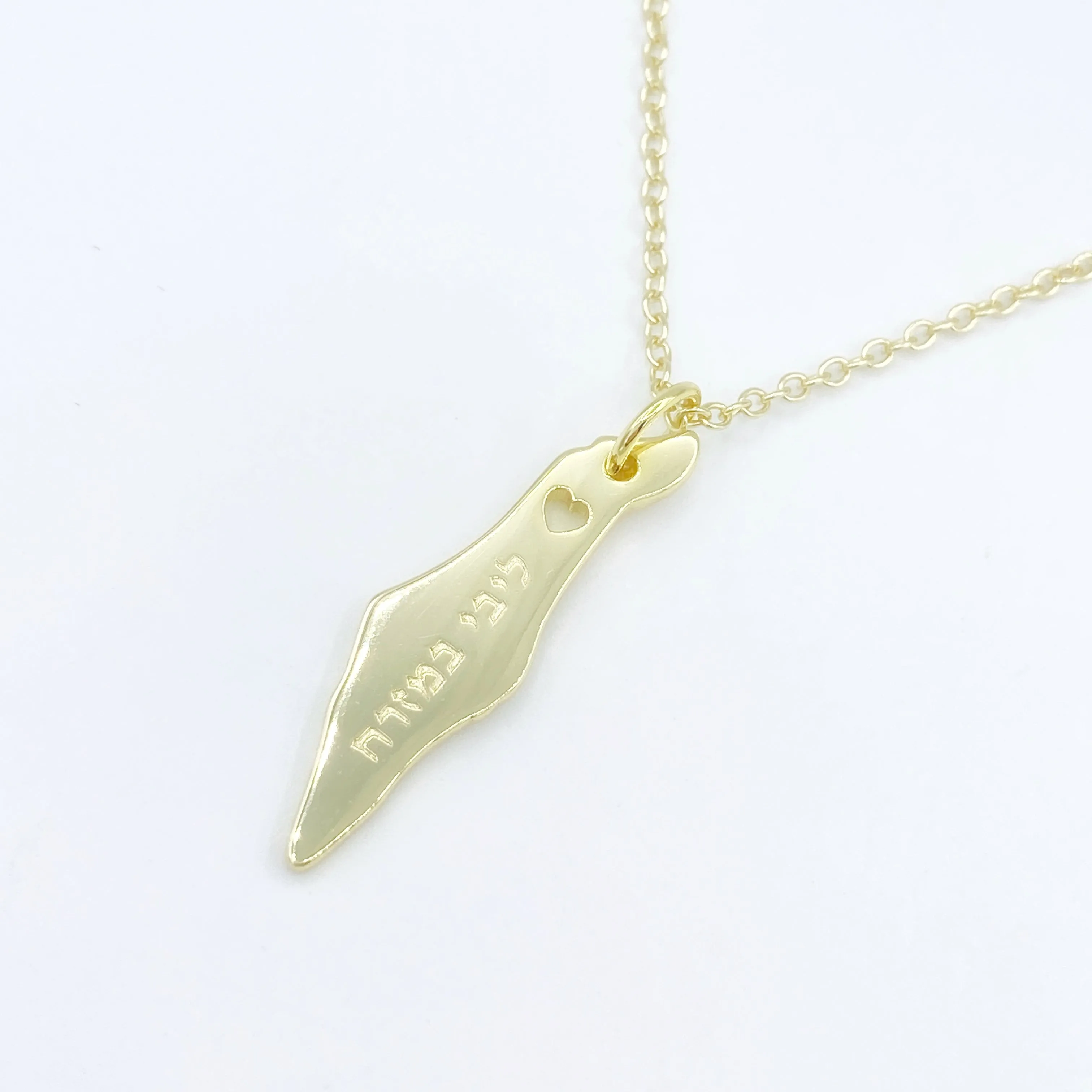 Land of Israel “Libi B’Mizrach” Necklace 2.0 - Silver or Gold