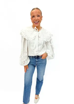LBLOX French Cutout Detailed Blouse - Cotton