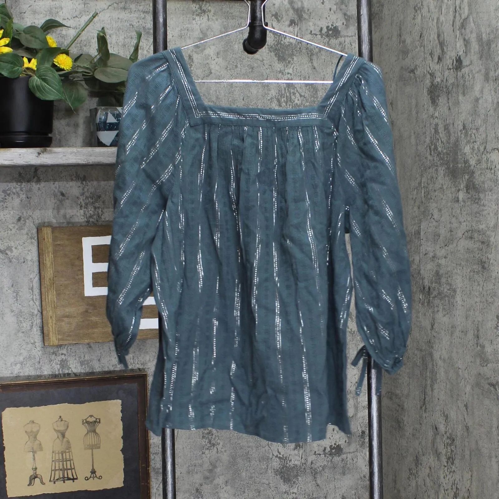 Lc Lauren Conrad Women's Squareneck Volume-Sleeve Top WL11W015RN2