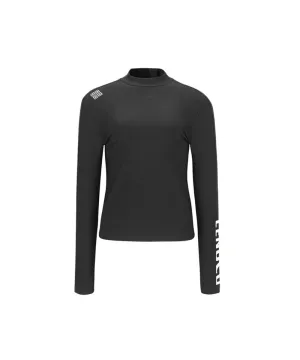LENUCU Women's Fleece Mock Neck Inner Tee - Black