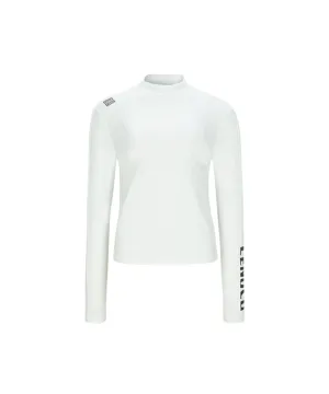 LENUCU Women's Fleece Mock Neck Inner Tee - White