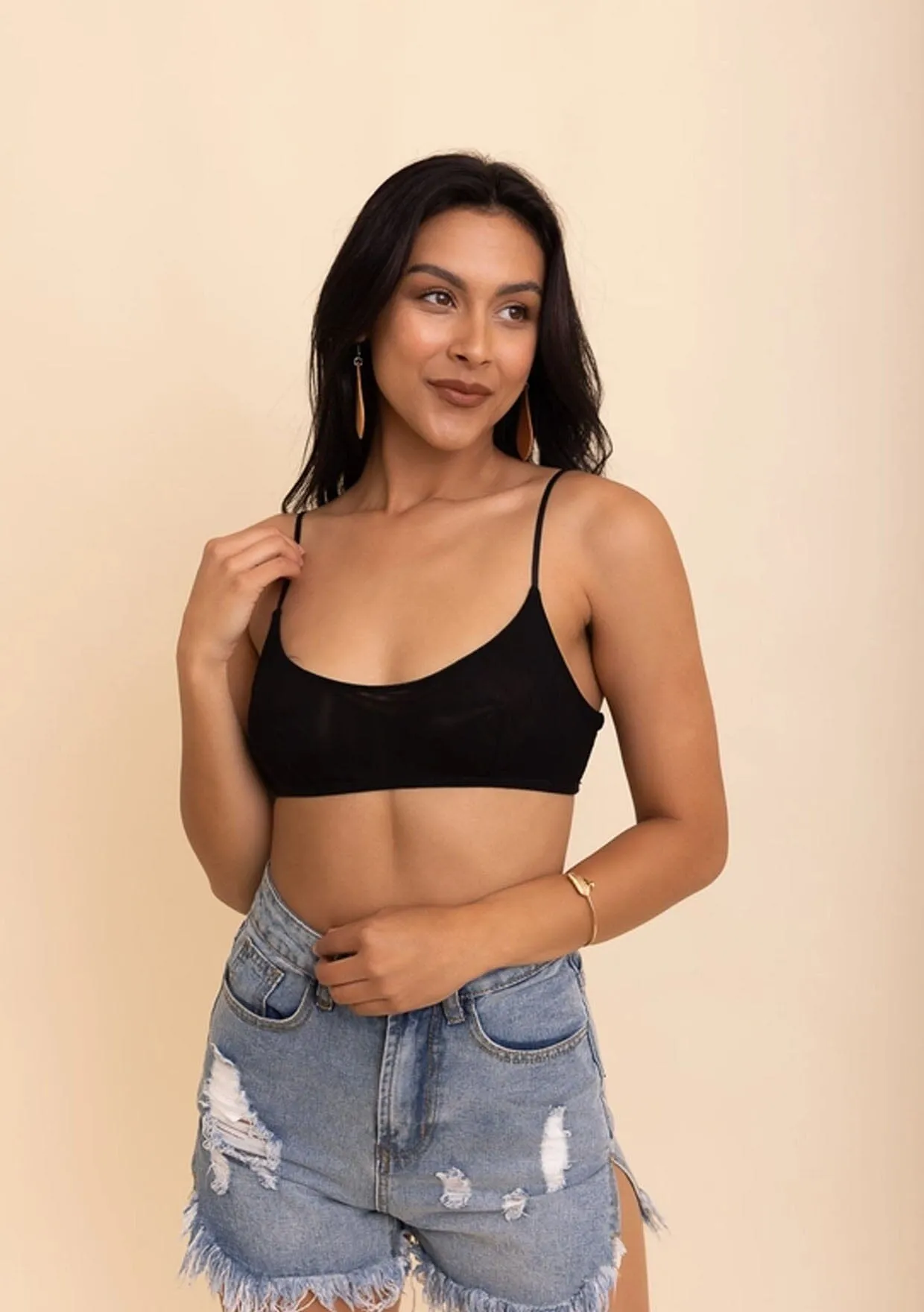 Leto Accessories Mesh Bralette