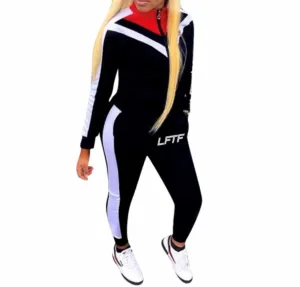 LFTF Ladies ColorBlock Black/White/Red Tracksuit